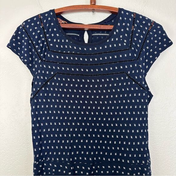Tory Burch Navy Blue Patterned Women's Dress Size M - Picture 2 of 8